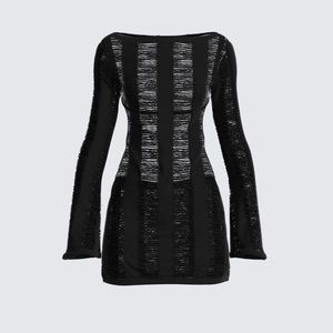 Black Crochet Coachella Dress (Size Xs/S)